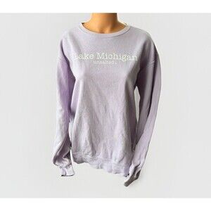 Unsalted No Sharks Womens Purple Michigan Sweatshirt Size M
